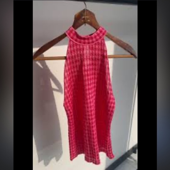 Zara Red Houndstooth Tank Top - Picture 3 of 3